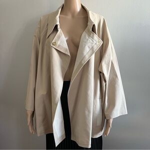 Lafayette 148 New York Cotton Linen Blend Beige Jacket Size 3X